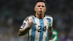 Enzo Fernandez celebrates his fantastic goal for Argentina vs. Mexico at Qatar 2022.