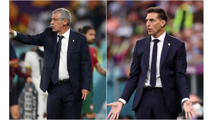 Portugal's coach Fernando Santos (left) and Uruguay's coach Diego Alonso