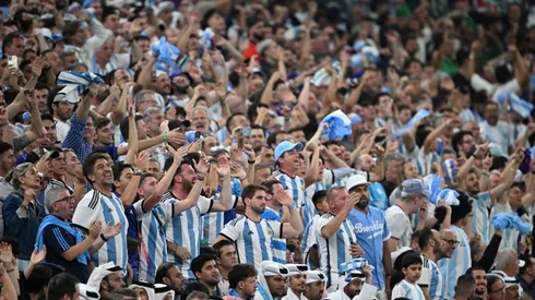 Argentina fans show their support during the FIFA World Cup Qatar 2022 Group C match between Argentina and Mexico at Lusail Stadium.