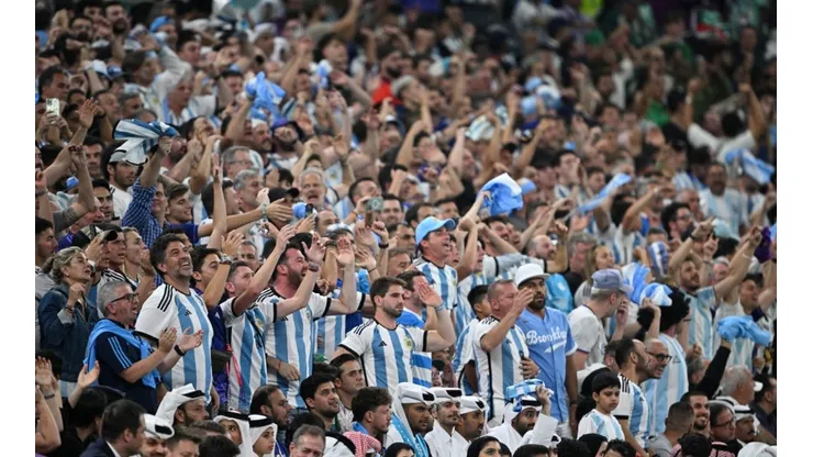 Argentina fans show their support during the FIFA World Cup Qatar 2022 Group C match between Argentina and Mexico at Lusail Stadium.