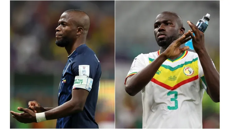Enner Valencia of Ecuador (L) and Kalidou Koulibaly of Senegal (R)