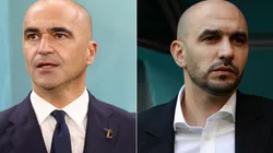 Roberto Martinez of Belgium and Walid Regragui of Morocco