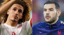 Hannibal Mejbri of Tunisia and Theo Hernandez of France