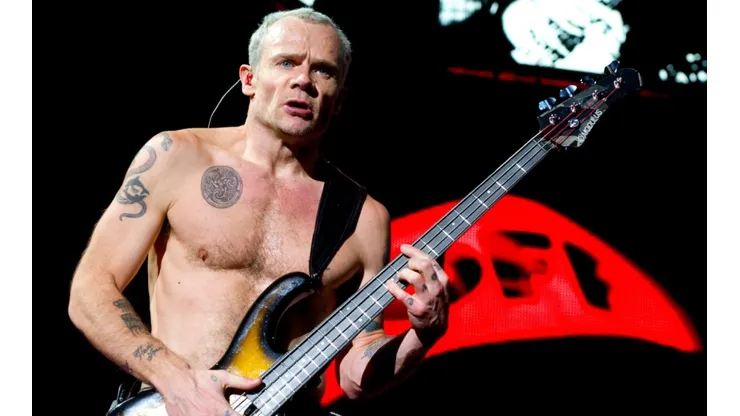 Flea of Red Hot Chili Peppers performs at Palacio de los Deportes on December 17, 2011 in Madrid, Spain.