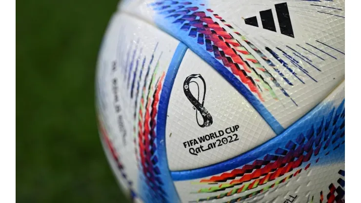 Detail of the adidas Al Rihla official match ball