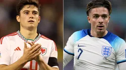 Daniel James of Wales and Jack Grealish of England