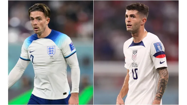 Jack Grealish of England and Christian Pulisic of United States