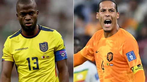 Enner Valencia of Ecuador and Virgil Van Dijk of Netherlands