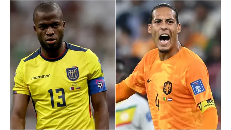 Enner Valencia of Ecuador and Virgil Van Dijk of Netherlands