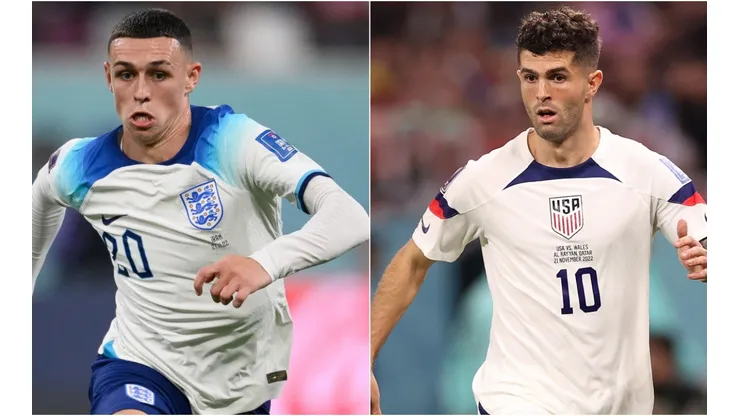 Phil Foden of England and Christian Pulisic of United States