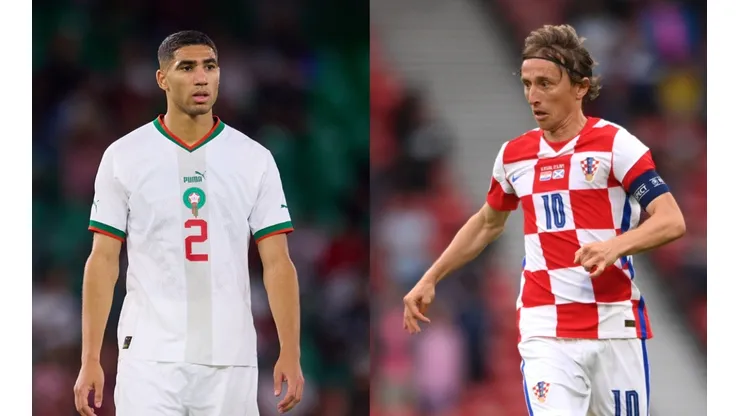 Achraf Hakimi (left) and Luka Modric (right)