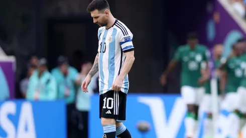 Lionel Messi looks down in Argentina's 1-2 loss to Saudi Arabia.