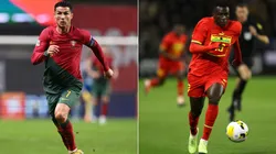 Cristiano Ronaldo of Portugal (left) and Felix Afena-Gyan of Ghana