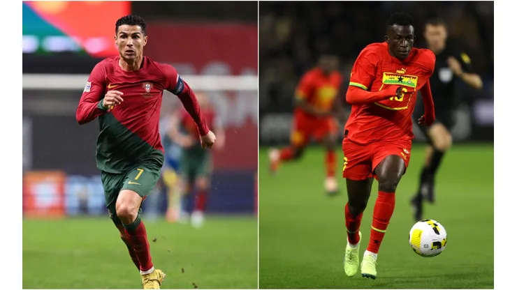 Cristiano Ronaldo of Portugal (left) and Felix Afena-Gyan of Ghana