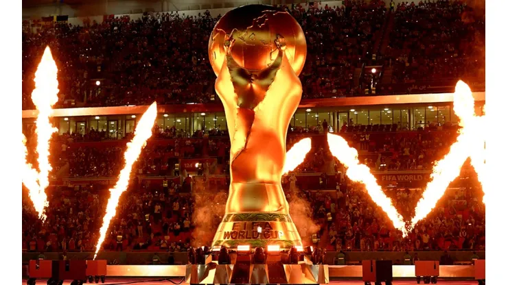 Fireworks explode prior to a FIFA World Cup Qatar 2022 match