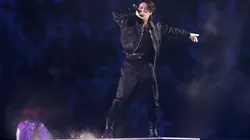 Jung Kook of BTS performs during the opening ceremony prior to the FIFA World Cup Qatar 2022 .
