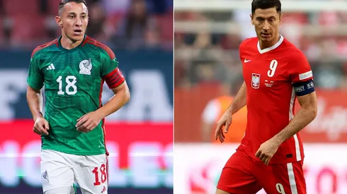Andres Guardado of Mexico and Robert Lewandowski of Poland