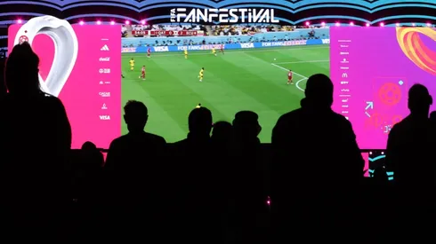 Fans watch the opening match of the 2022 FIFA World Cup