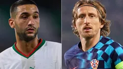 Hakim Ziyech of Morocco and Luka Modric of Croatia