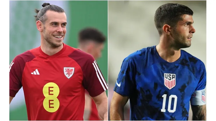 Wales captain Gareth Bale (L) and Christian Pulisic of The United States (R)