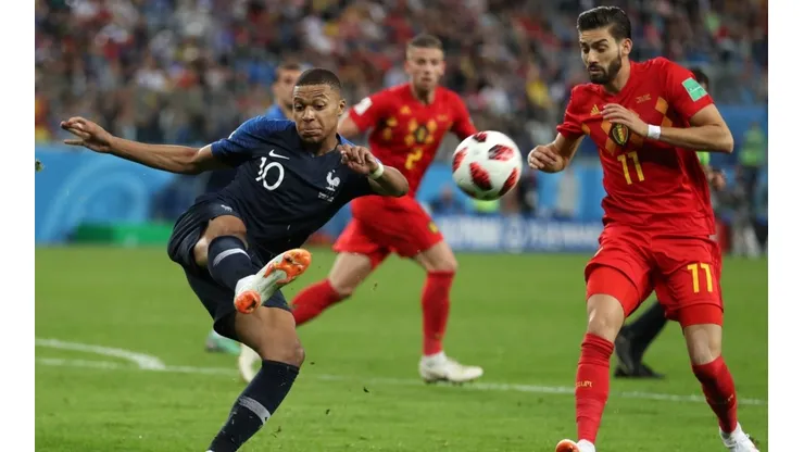 Kylian Mbappe of France during the 2018 FIFA World Cup Russia Semi Final match between Belgium and France at Saint Petersburg Stadium on July 10, 2018 in Saint Petersburg, Russia.