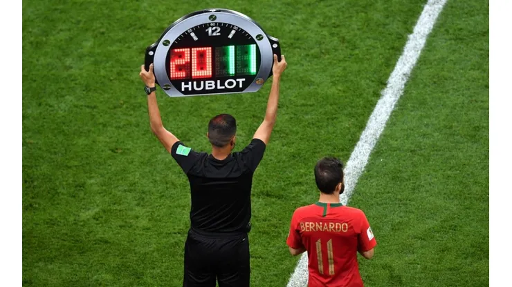 A substitution being made during the last FIFA World Cup in Russia.