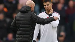 Erik ten Hag and Cristiano Ronaldo of Manchester United