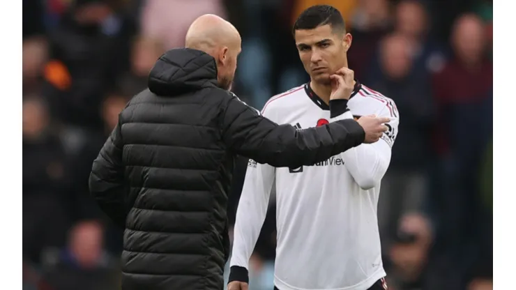 Erik ten Hag and Cristiano Ronaldo of Manchester United