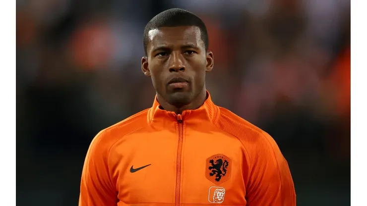 Wijnaldum playing for Netherlands