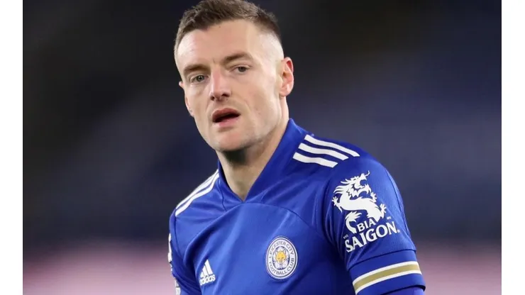 Vardy playing for Leicester