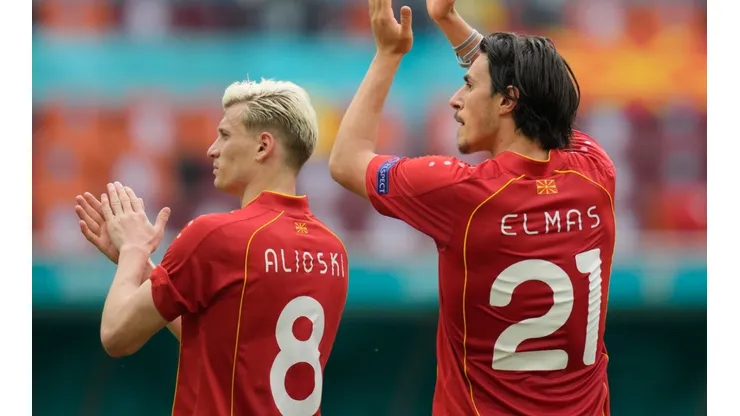 Egzijan Alioski and Eljif Elmas of North Macedonia