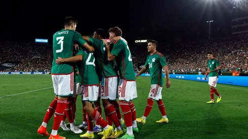 Hiving Lozano of Mexico celebrates a goal