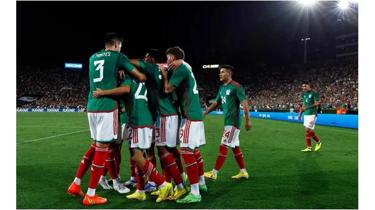 Hiving Lozano of Mexico celebrates a goal