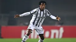 Juan Cuadrado of Juventus in a game vs Hellas Verona