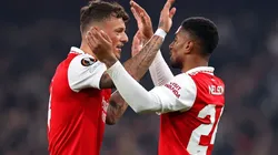 Ben White and Reiss Nelson of Arsenal