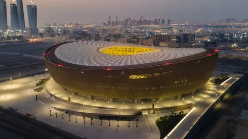 An aerial view of Lusail Stadium in Doha, Qatar