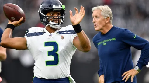 Russell Wilson and Pete Carroll during their time together in Seattle.