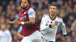 Tyrone Mings of Aston Villa and Cristiano Ronaldo of Manchester United
