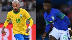 Neymar Jr. (left) and Vinicius Junior of Brazil.