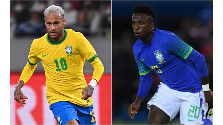 Neymar Jr. (left) and Vinicius Junior of Brazil.