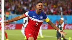 Clint Dempsey of the United States reacts after scoring his team's first goal during the 2014 FIFA World Cup Brazil Group G match between Ghana and the United States at Estadio das Dunas on June 16, 2014 in Natal, Brazil.