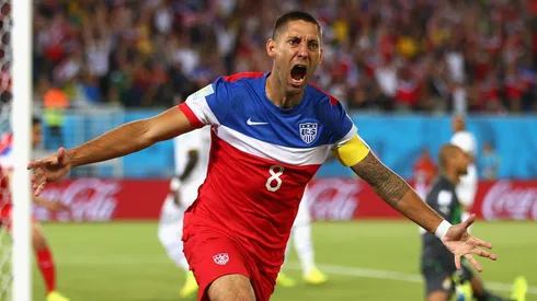 Clint Dempsey of the United States reacts after scoring his team's first goal during the 2014 FIFA World Cup Brazil Group G match between Ghana and the United States at Estadio das Dunas on June 16, 2014 in Natal, Brazil.