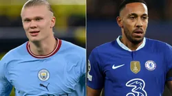 Erling Haaland of Manchester City and Pierre-Emerick Aubameyang of Chelsea