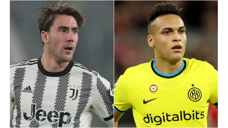 Dusan Vlahovic of Juventus and Lautaro Martinez of Inter