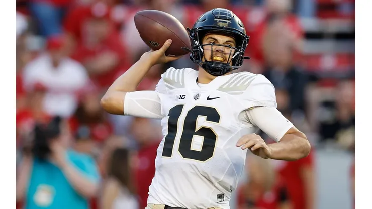 Aidan O'Connell of the Purdue Boilermakers