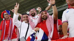 Fans show their support prior to the 2022 FIFA World Cup Playoff match between Costa Rica and New Zealand at Ahmad Bin Ali Stadium on June 14, 2022 in Doha, Qatar.