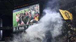 Los Angeles FC fans at the Banc of California Stadium