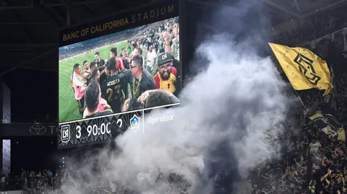 Los Angeles FC fans at the Banc of California Stadium