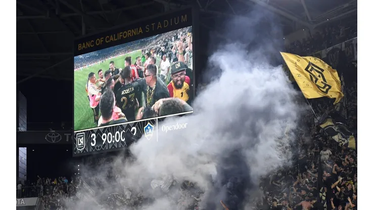 Los Angeles FC fans at the Banc of California Stadium