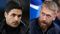 Mikel Arteta of Arsenal and Graham Potter of Chelsea